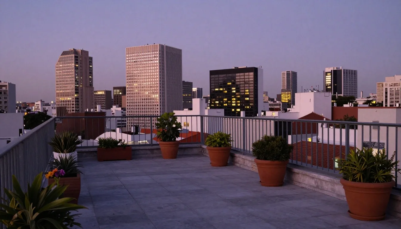 Techos de Buenos Aires al atardecer